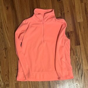 Old Navy Quarter Zip Fleece Sweatshirt Melon Orange Pink Medium M